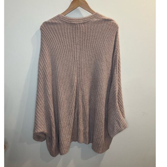 Barefoot Dreams Women's Dusty Pink Open Cardigan Size 3x  Ribbed Dolman Sleeve - Picture 2 of 4